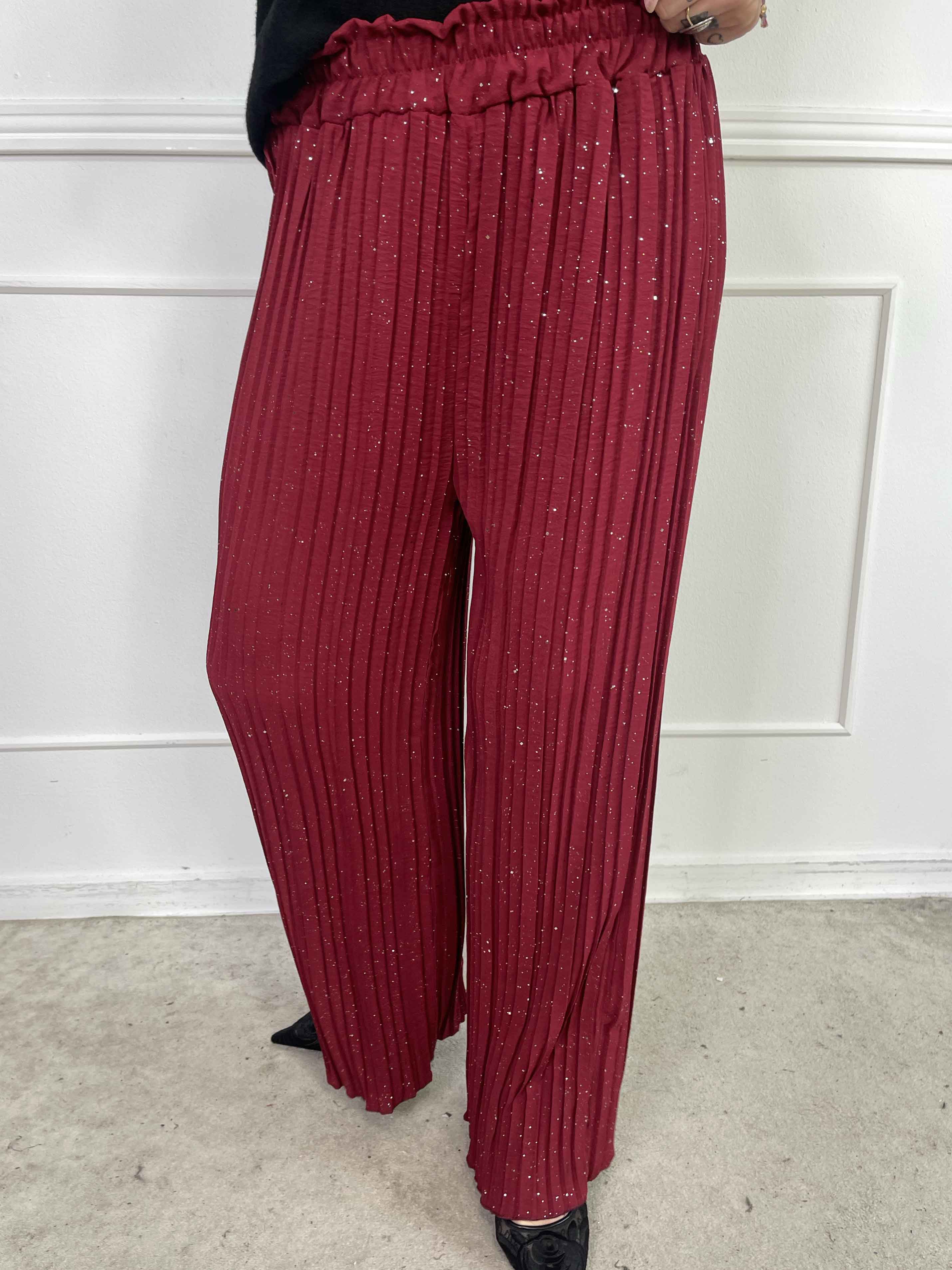 Pola Glitter - Plisseret løse bukser med glimmer